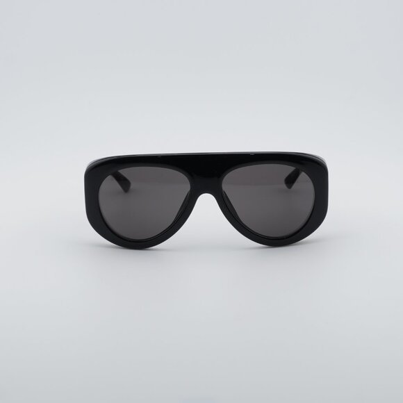 Bottega Veneta BV1362S 001 Sunglasses Black Geometric Frame, Grey Lenses main image 8